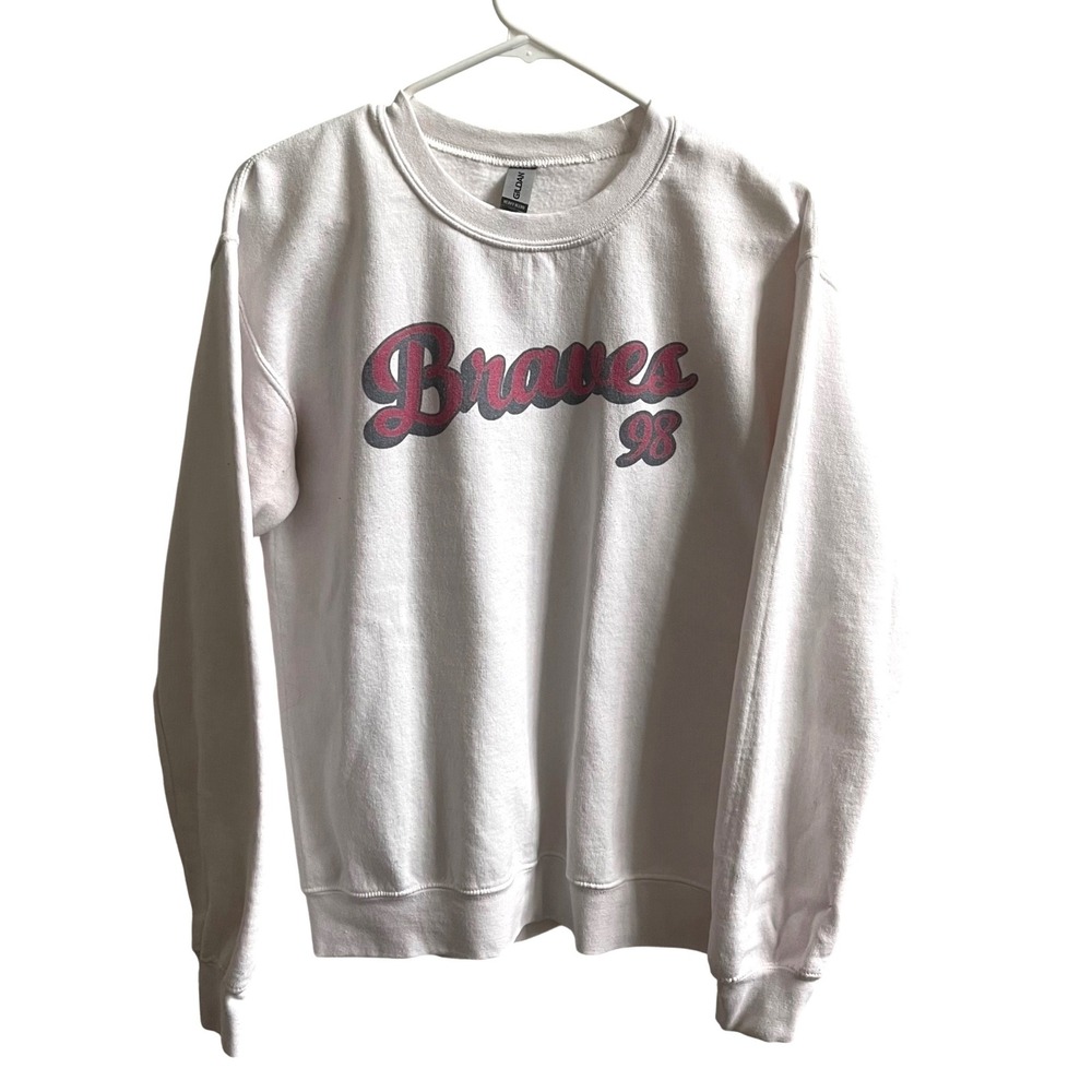 Gildan Morgan Wallen Sweatshirt Women Small White Countrycore Braves 98 Graphic